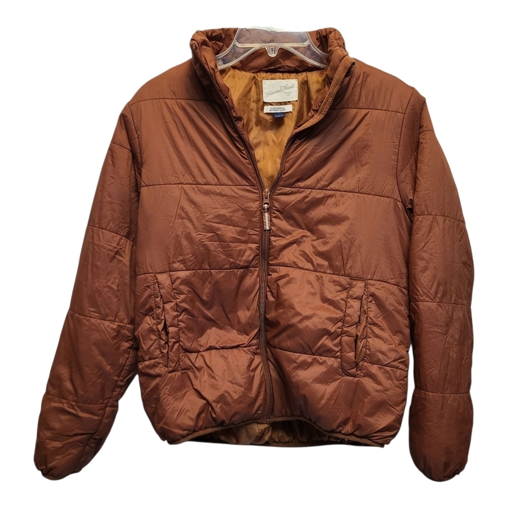 Universal Thread Brown Puffer Jacket with Quilted Design - Size XS